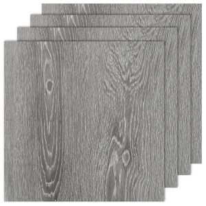 40-Pack 12×12 Waterproof Peel and Stick Vinyl Flooring Tiles in Wooden Gray – Self-Adhesive Laminate Flooring for Bogs and Extra