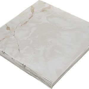 Achim Dwelling Furnishings FTVMA40220 Nexus 12-Inch Marble Vinyl Tile, Traditional White with Gray Veins, 20 Tiles per Pack (1 Pack), White/Gray Vein Marble