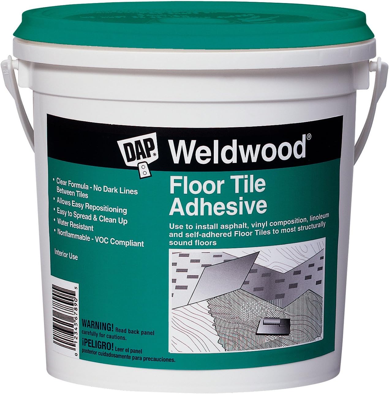 DAP Weldwood Clear Flooring Tile Adhesive, 1 Quart – 00136