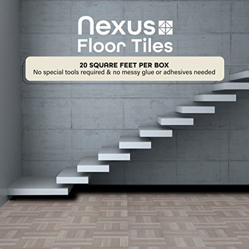 Nexus Peel and Stick 12-Inch Vinyl Ground Tiles - 20 Pack, Ash Gray Wooden Design for DIY Set up in Kitchen, Eating Room, Bedrooms, and Bogs by Achim