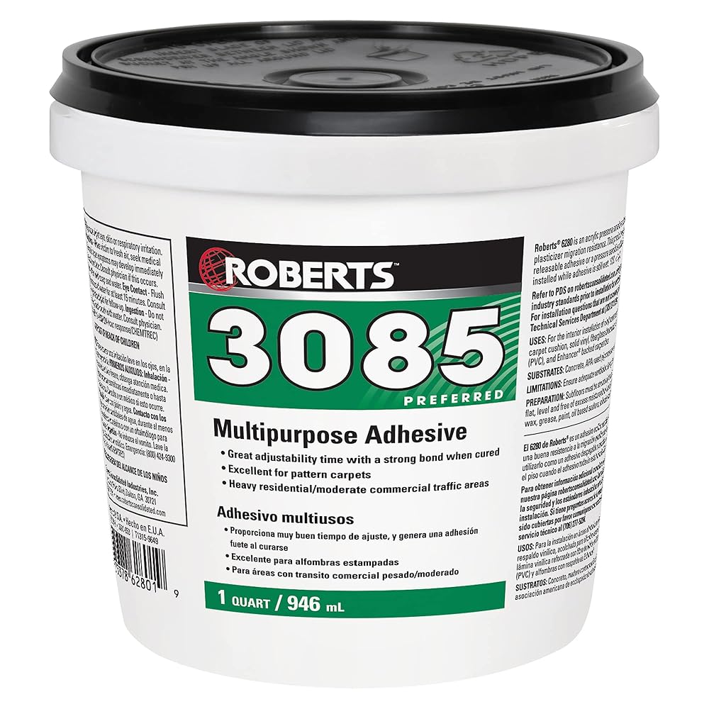 Roberts 3085-0 Versatile Carpet and Felt Again Vinyl Adhesive, 1 Quart, Beige