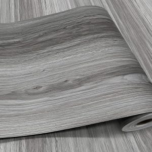 Wooden Grain Peel and Stick Vinyl Flooring Tiles – 11.8” Huge, 118” Full Roll Size – Trendy and Adaptable Design for Any Space, Gray Self-Adhesive Waterproof and Non-Slip Flooring